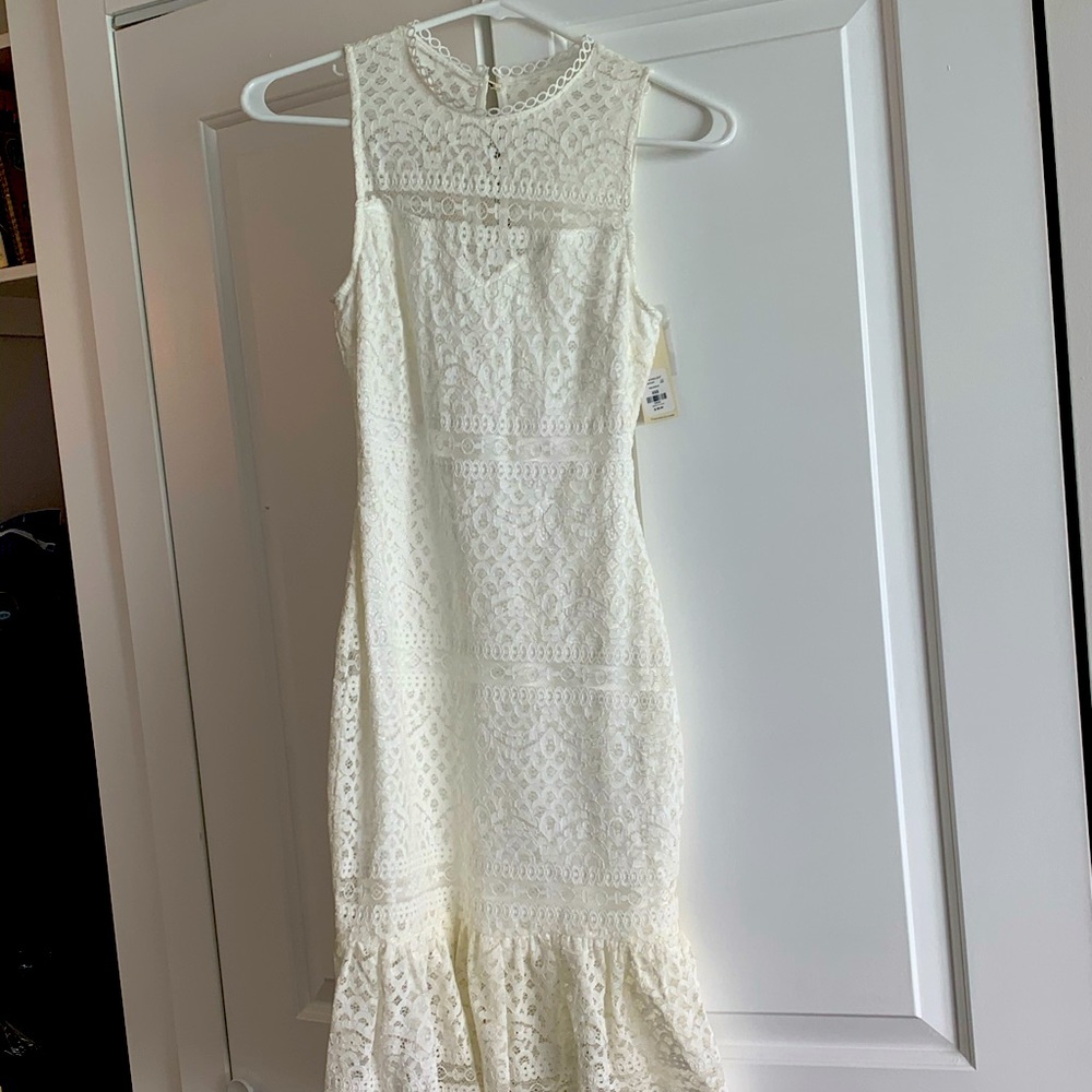White lace eyelet dress
